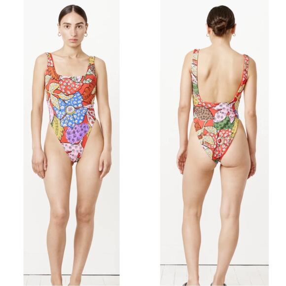 Mara Hoffman Idalia Floral Printed One Piece Swimsuit Size XL - Picture 1 of 9